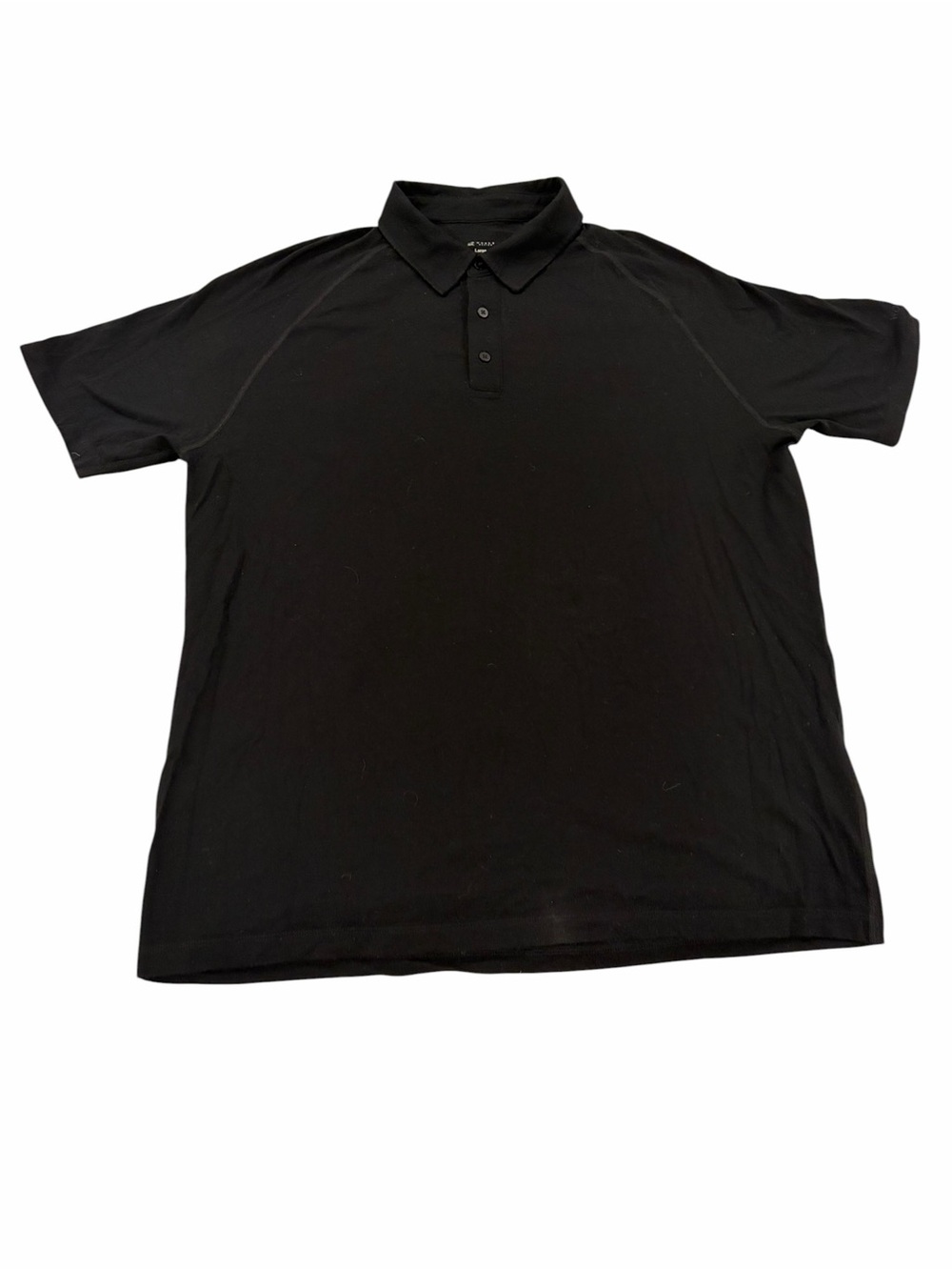 Woolx Summit Polo Shirt Mens Large Black Merino Wool Performance EUC